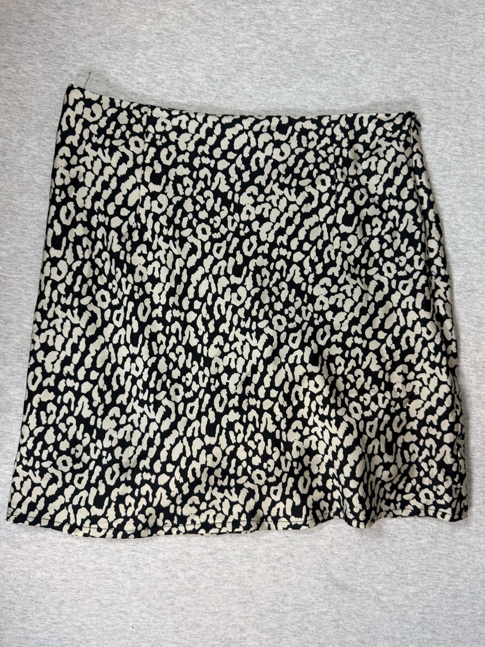 Princess Polly High-Waisted Leopard Print Satin A-Line Mini Skirt - Size 8